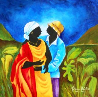 Patricia Brintle - Haiti - In the garden - acrylic
